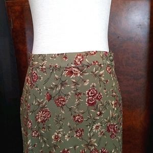 Floral Green Skirt
